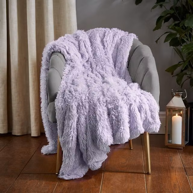 Catherine Lansfield Cuddly Faux Fur Throw Heather W: 150 cm, D: 200 cm