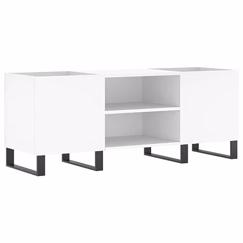 vidaXL Record Cabinet in White, W/D/H: 121 x 38 x 48 cm