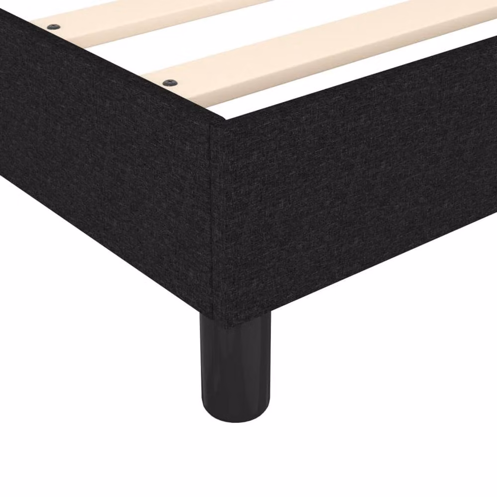 Berkfield Home Upholstered Single Bed Frame in Black Fabric, W/D/H: 90 x 190 x 35 cm – 4