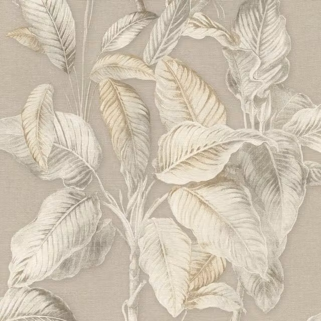Rasch Boho Palm Leaf Botanical Vinyl Wallpaper in Beige