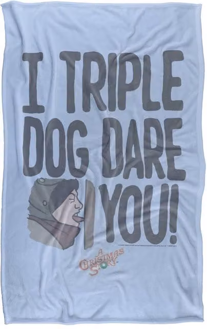 Warner Bros. A Christmas Story Triple Dog Dar Frozen Tongue Super Soft Fleece Throw Blanket, W/D/H: 91 x 147 cm, Blue/Multicolour – 4