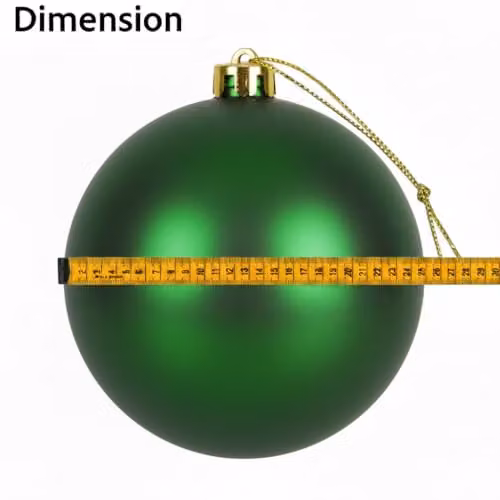 Shatchi 25cm Round Green Plastic Christmas Bauble Hanging Ornament – 7