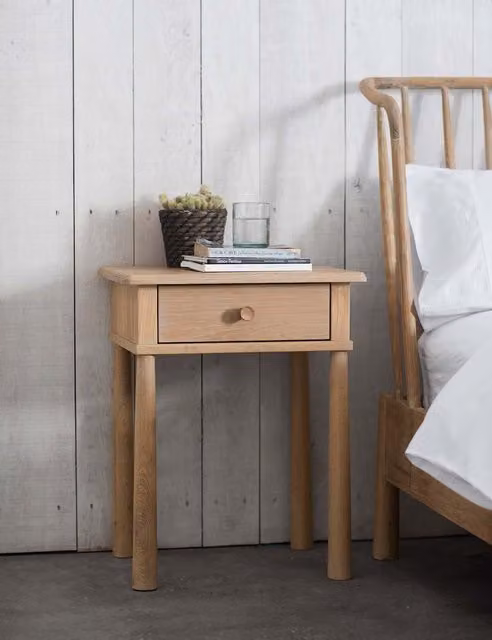 Gallery Direct Wycombe 1 Drawer Bedside Table in Brown Wood