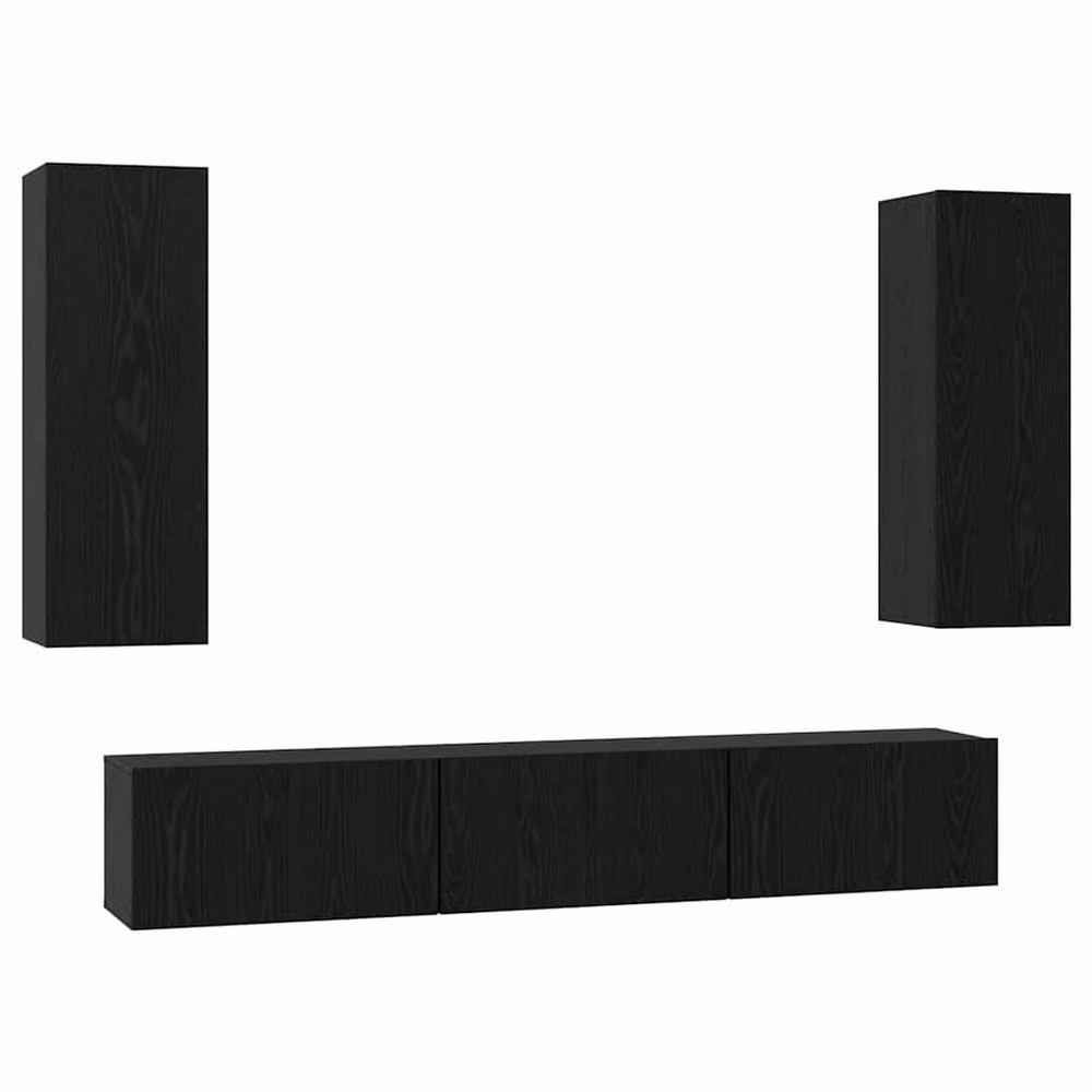 Berkfield Home Modern Black Oak TV Cabinet with Shelf, W/D/H: 30.5 x 30.5 x 90 cm – 3