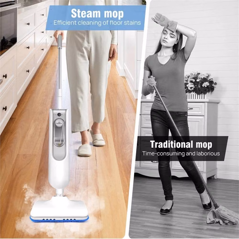 Nordara 2-Speed Hot Steam Cleaner in White for Floors, Carpets, Windows and Handheld Use – 2