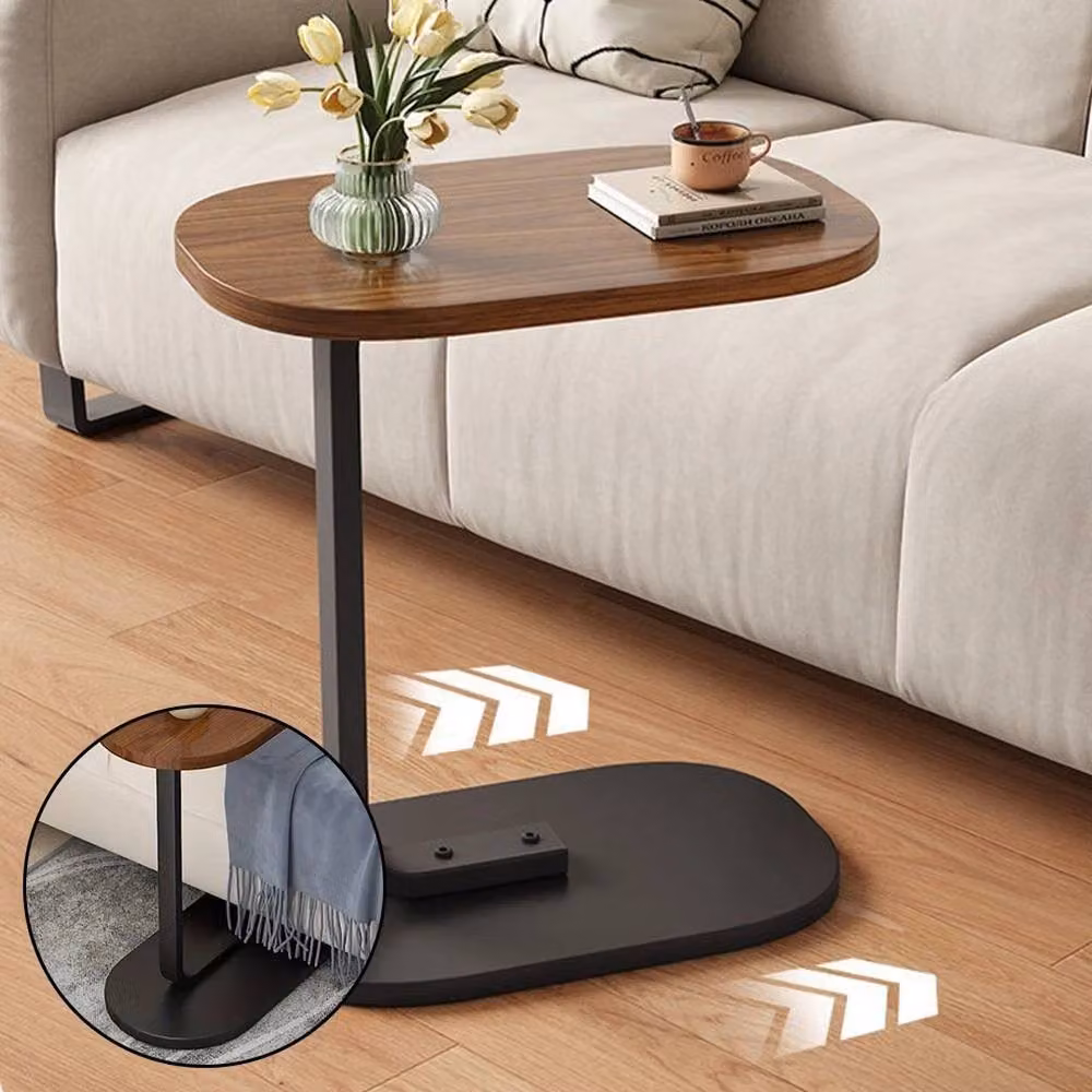 Ventryn Walnut C Shaped Side Table in Brown – 4