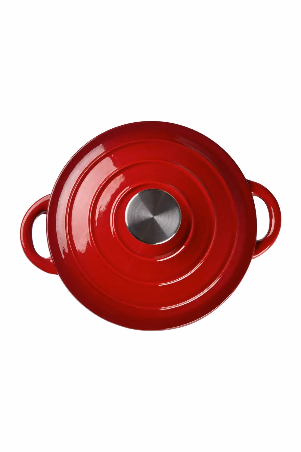 Garden Sanctuary Red Enamelled Cast Iron Dutch Oven Casserole Pot with Glass Lid, 5 l – 2