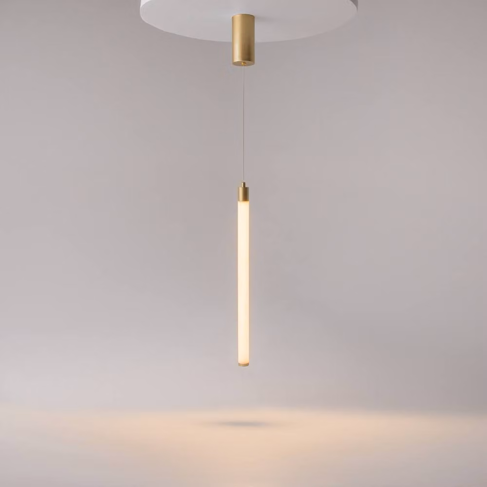 Netlighting Ray Slim LED Pendant Ceiling Light in Gold/Brass, 1000lm, 3000K Warm White – 2