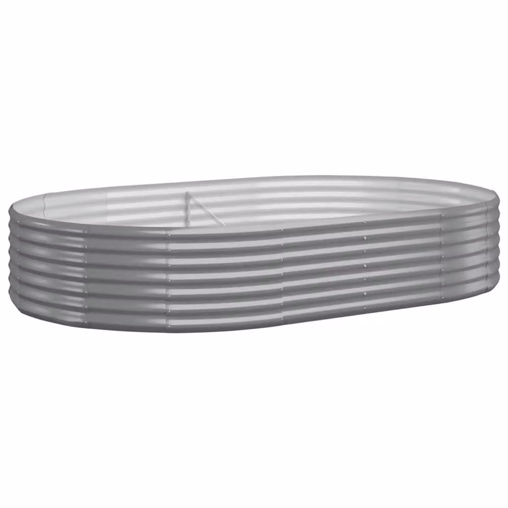 Berkfield Home Garden Grey Powder-coated Steel Raised Bed W/D/H: 214 x 140 x 36 cm – 2