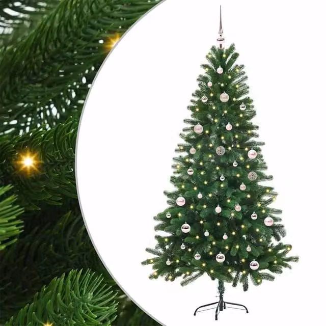 Berkfield Home Green PE Christmas Tree with 150 LEDs and Stand, Height: 150 cm – 1