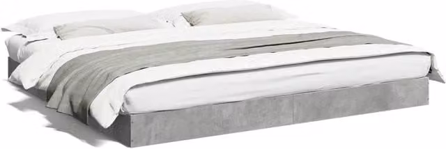 Berkfield Home Super King Bed Frame in Concrete Grey, W/D/H: 180 x 200 cm – 1