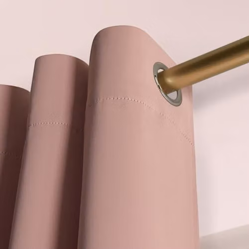 Dreamscene Pink Plain Blackout Thermal Eyelet Curtains, 2 Panels, W: 167 cm, H: 228 cm – 2