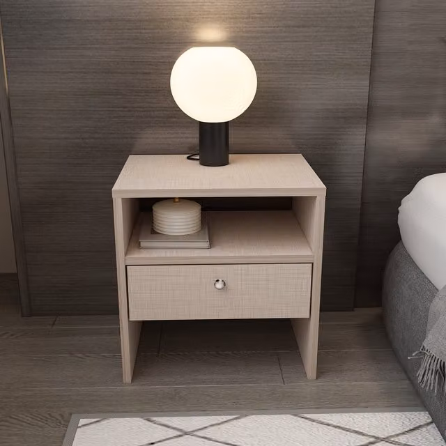 Decorotika Nova Nightstand in Beige and Grey