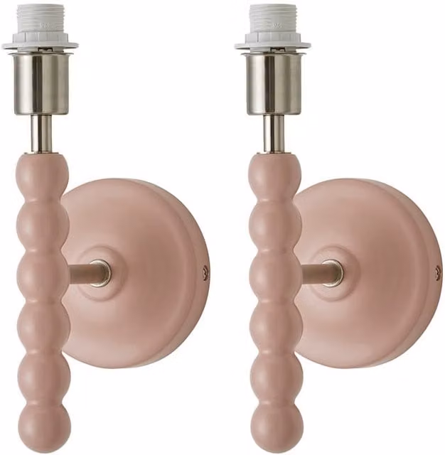 ValueLights Bobbins Pastel Cylinder Wall Light Base in Rose Pink