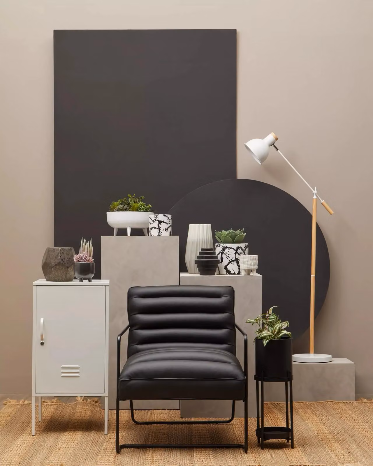 Orsina Foundry Black Leather Effect Metal High Back Accent Chair, H 78 x W 62 x D 62 cm – 5
