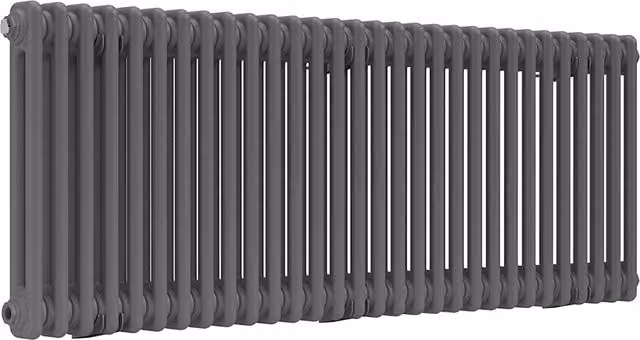 Lux Heat Horizontal 2 Column Steel Radiator in Anthracite Grey, W: 137 cm, H: 50 cm