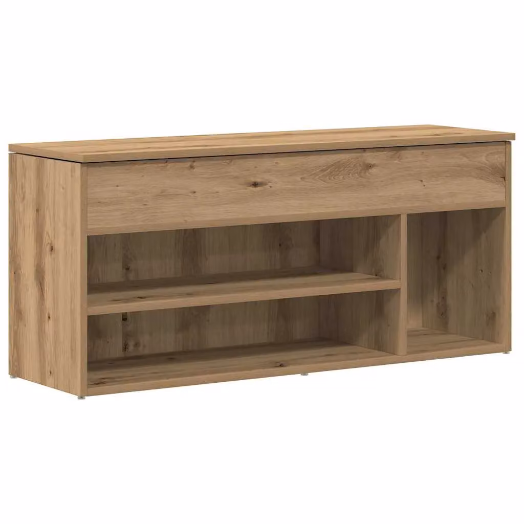 Berkfield Home Artisan Oak Shoe Bench in Brown, W/D/H: 102 x 30.5 x 45 cm – 2