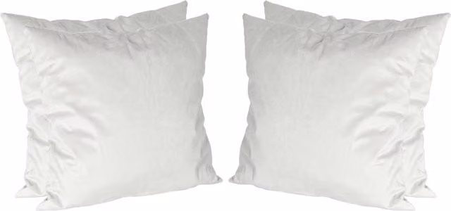 Nicola Spring Pack of 4 Square Velvet Cushions in Cream, Yellow and White, W/D/H: 55 x 55 x 55 cm