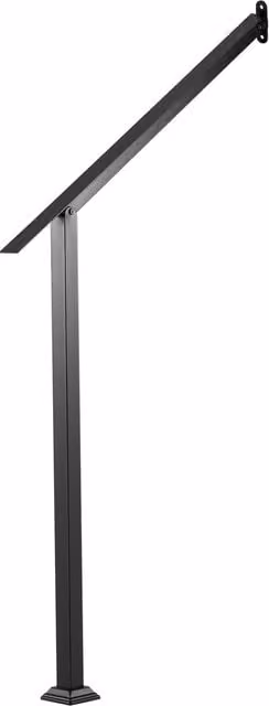 Costway 4 Step Wall Mounted Stair Handrail, Black Powder-Coated