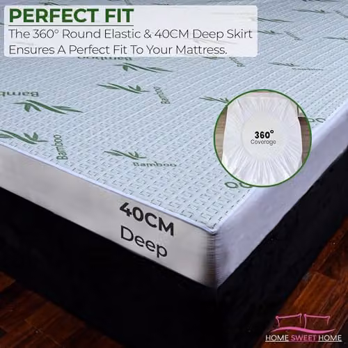 Snug City Small Single Waterproof Bamboo Mattress Protector in Green – 2