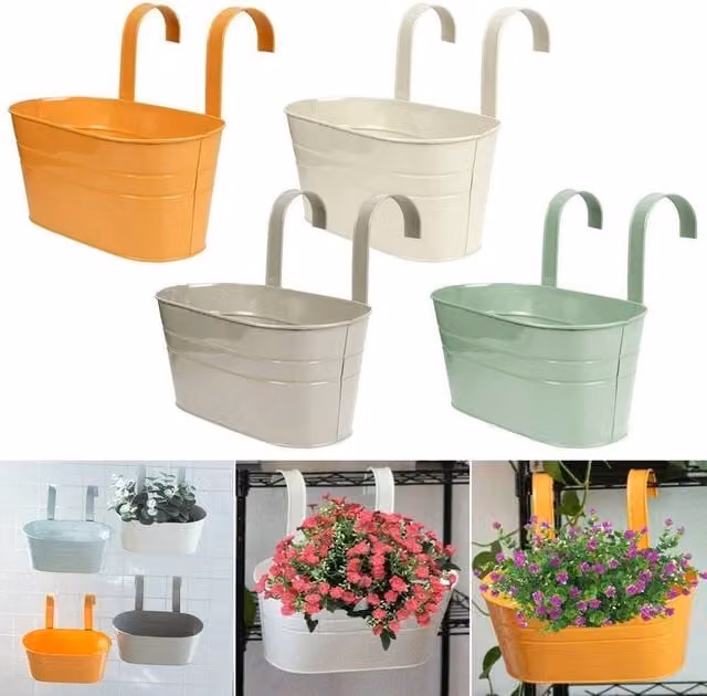 EONLION Metal Plant Flower Pot Fence in Orange – 1