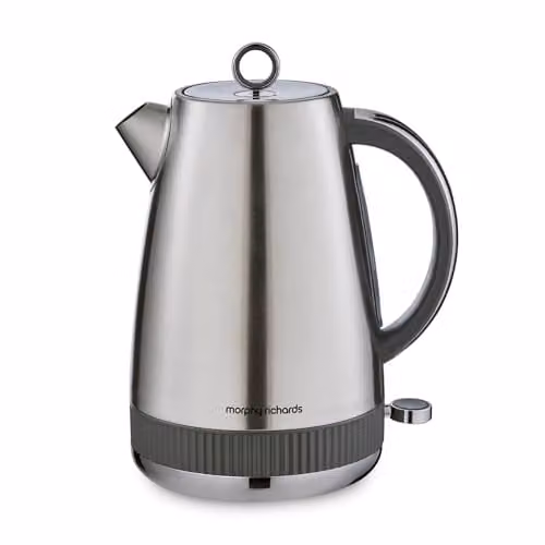 Morphy Richards Mexborough 1.7L Stainless Steel Jug Kettle in Grey and Silver with Limescale Filter and Auto Shut-off