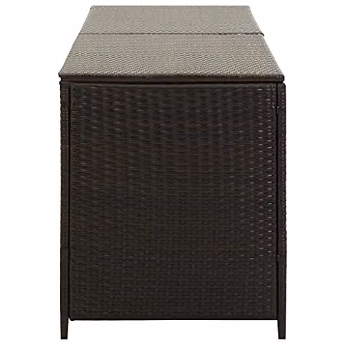 vidaXL Modern Poly Rattan Garden Storage Box, Brown, W/D/H: 200 x 50 x 60 cm – 3