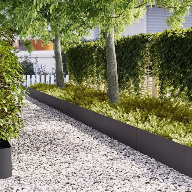 Berkfield Home Steel Lawn Edgings, Black, 50 Pieces, W/H: 100.5 x 30 cm – 1