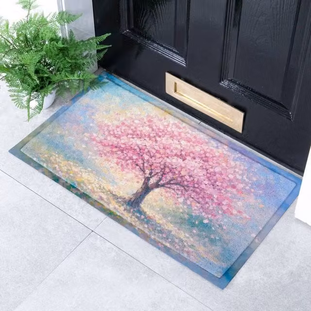 Artsy Mats Blossom Tree Floral Indoor Outdoor Doormat, Multicolour, W: 70 cm, D: 40 cm – 1