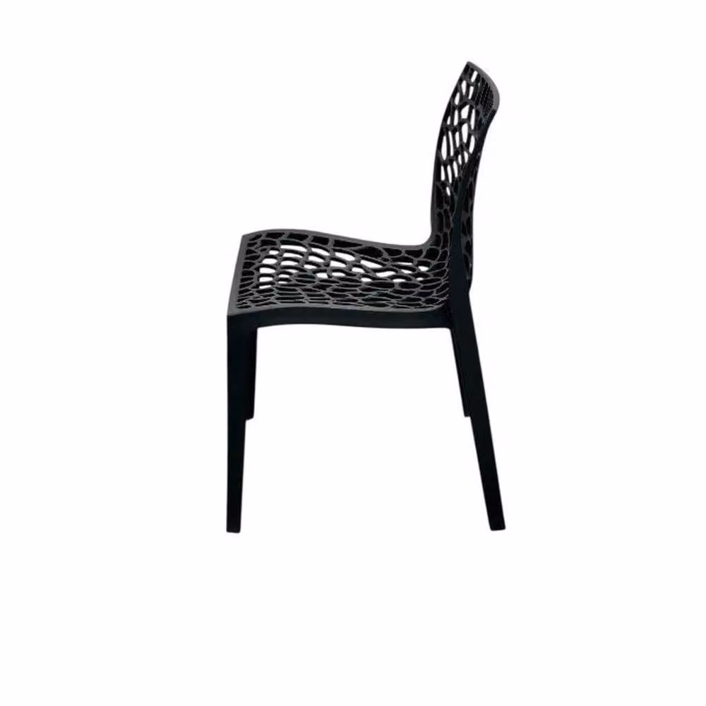 NESTLUNE Set of 2 Black Modern Garden Bistro Chairs – 2