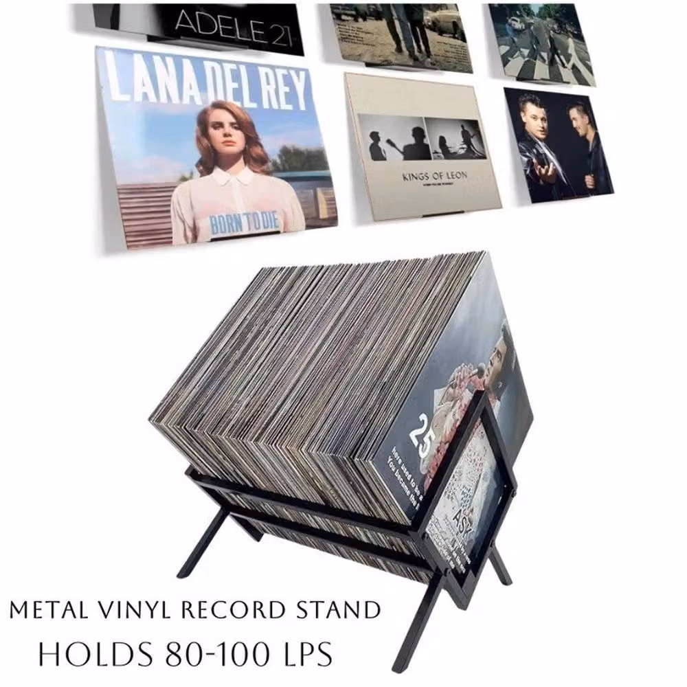 Nordara Black Metal Vinyl Record Storage Display Rack – 5