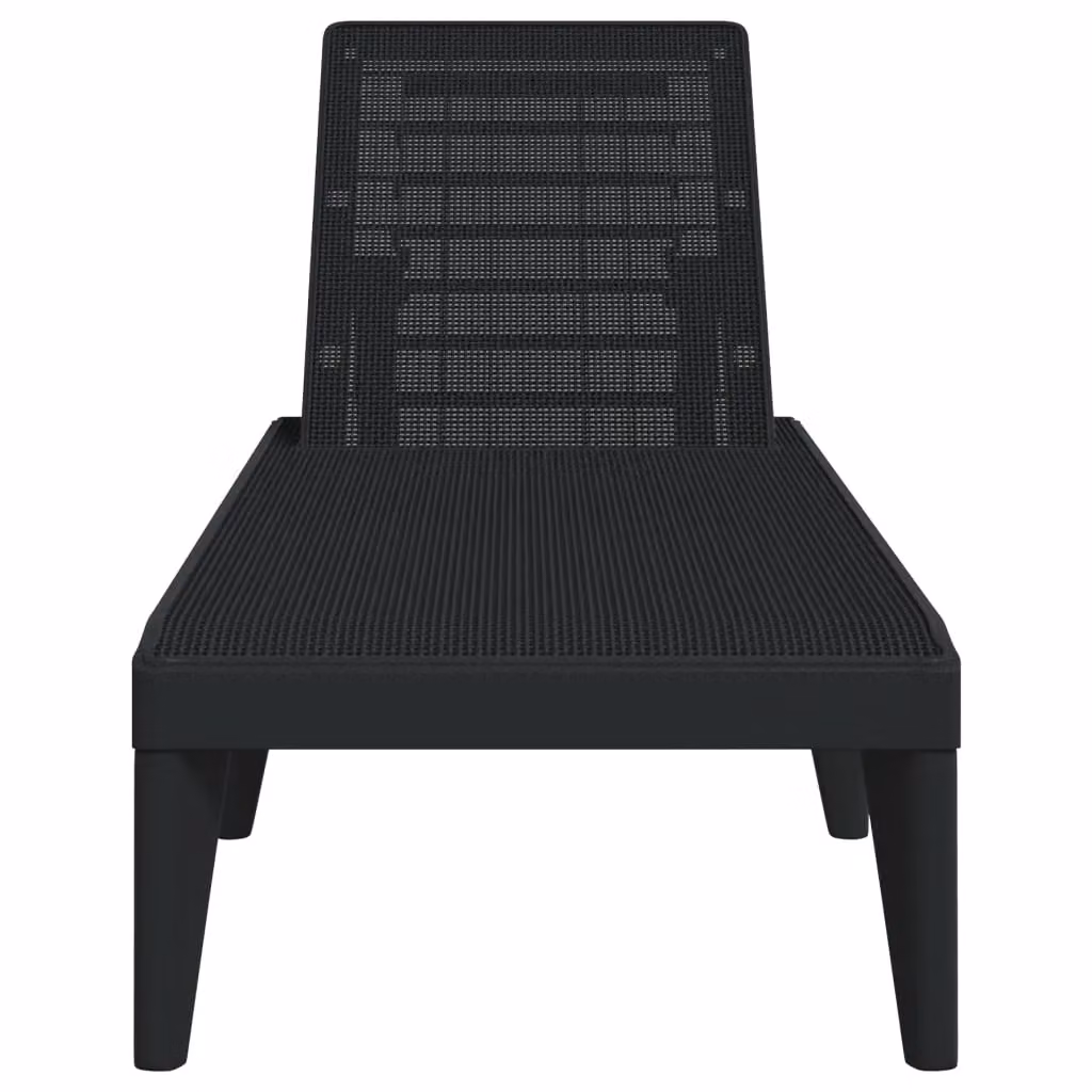 Berkfield Home Sun Lounger in Anthracite and Black with Adjustable Headrest, W/D/H: 186 x 60 x 29 cm – 3