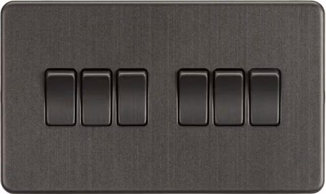Knightsbridge Screwless 2-Way Switch in Smoked Bronze, 10AX 6G, IP20