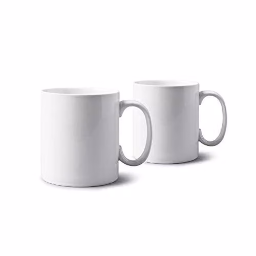 WM Bartleet & Sons 1750 Set of 2 Extra Large White Porcelain Mugs, 740ml