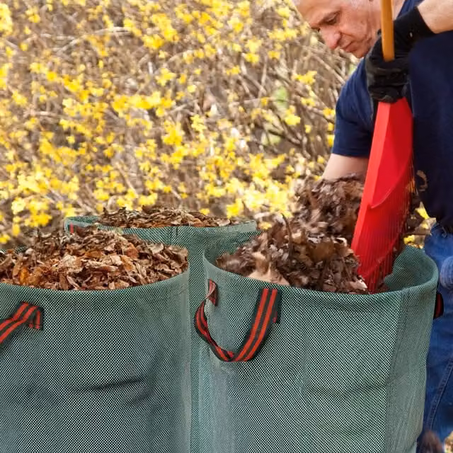 Outsunny 3 Heavy Duty Green Garden Waste Bags, 300l Each