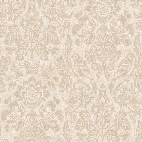 Holden Decor Hawthorn Meadow Woodland Themed Nature Inspired Textured Blown Vinyl Wallpaper in Beige
