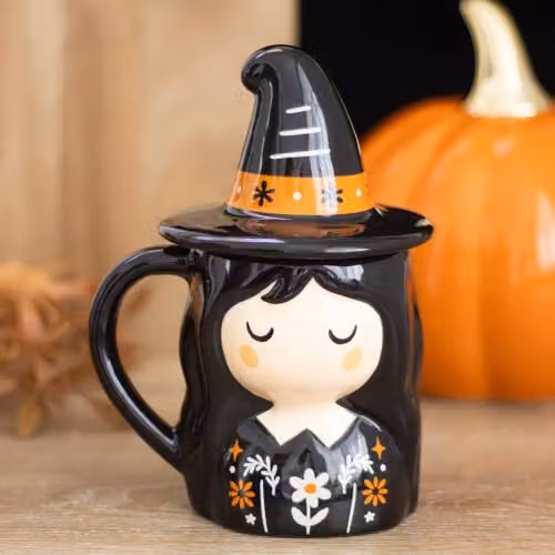 Kingsbury Gifts Black Ceramic Witch Lidded Mug – 3
