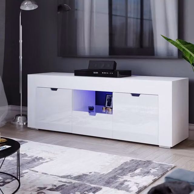HD Designs Vida Designs Eclipse LED TV Unit with 2 Doors and 1 Drawer in White Glossy Finish – 1