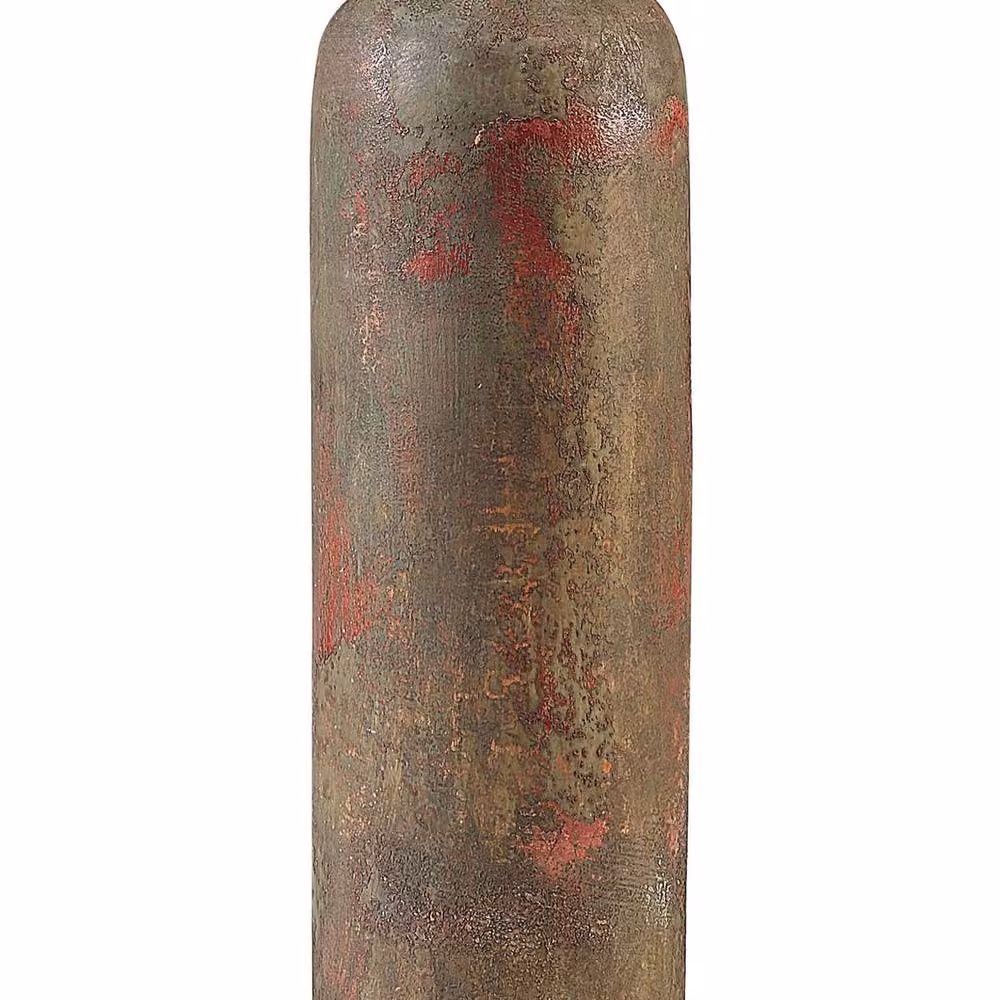 Wyld and Coco Aurelia Decorative Ceramic Terracotta Vase in Green with Copper Patina Distressed Finish – 2