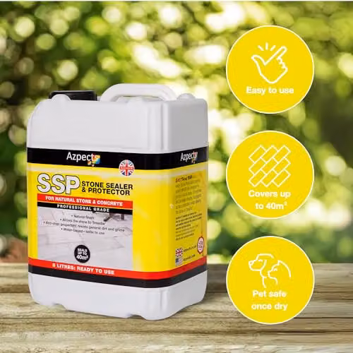 Azpects EASYSeal SSP Stone Sealer and Protector, Transparent Water-Based Outdoor and Indoor Paving and Driveway Sealer, 5 l – 2