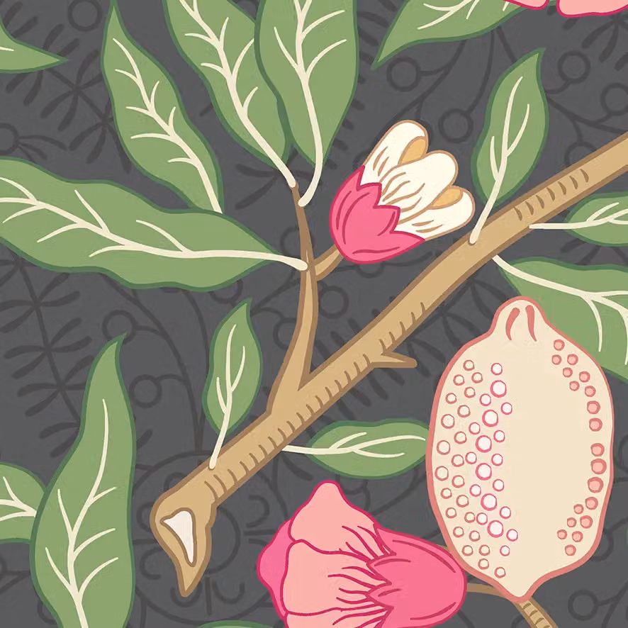 Origin Murals Fruit & Foliage Floral Wall Mural in Black and Multicolour, W: 300 cm, H: 240 cm – 3
