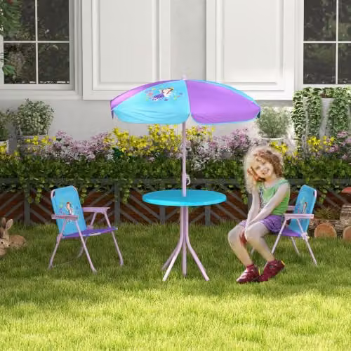 Outsunny Childrens Blue Table and Chair Set for Garden and Indoor Use – 2