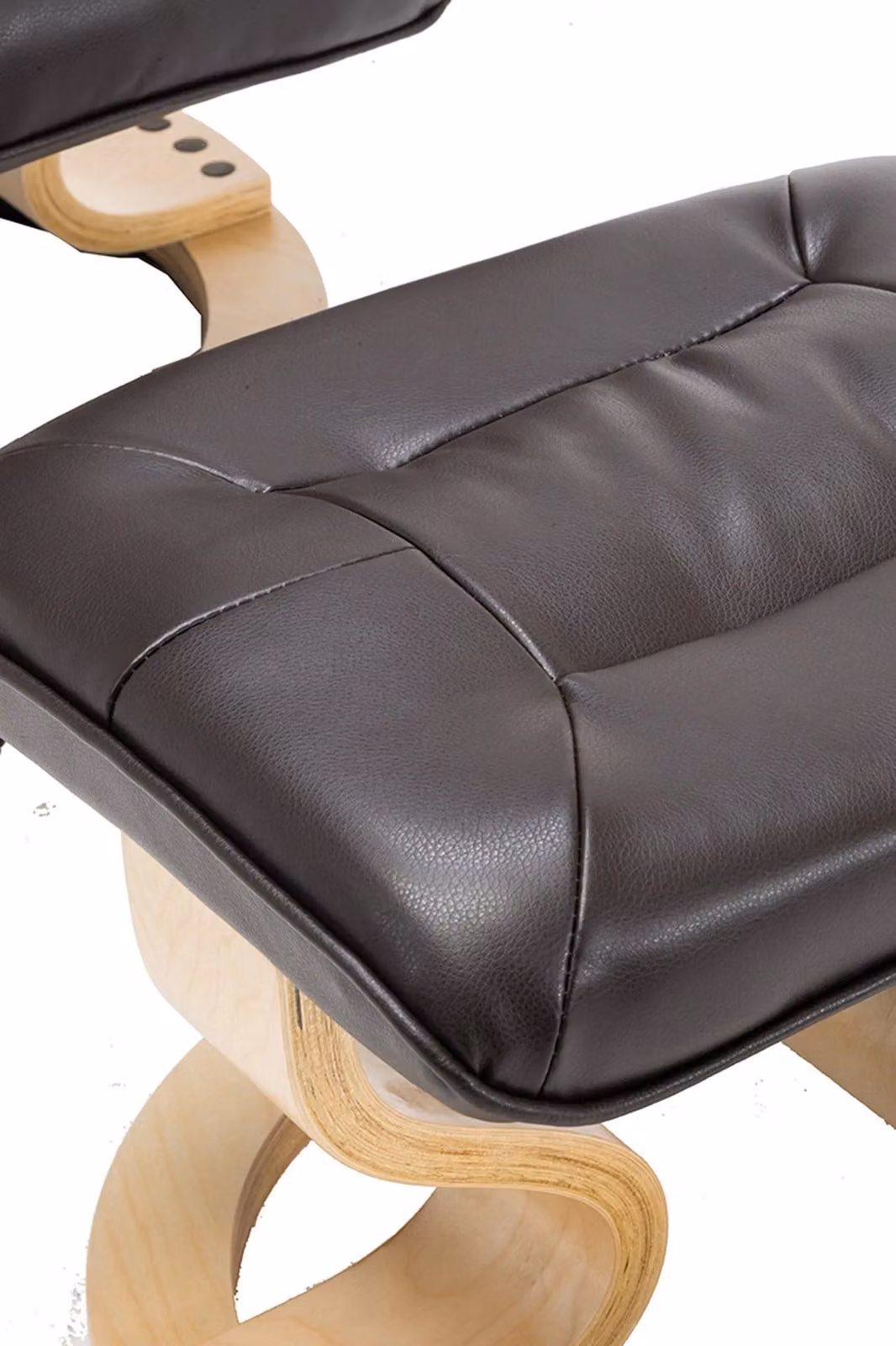 More4Homes Tuscany Brown Bonded Leather Swivel Recliner Massage Chair with Footstool – 4