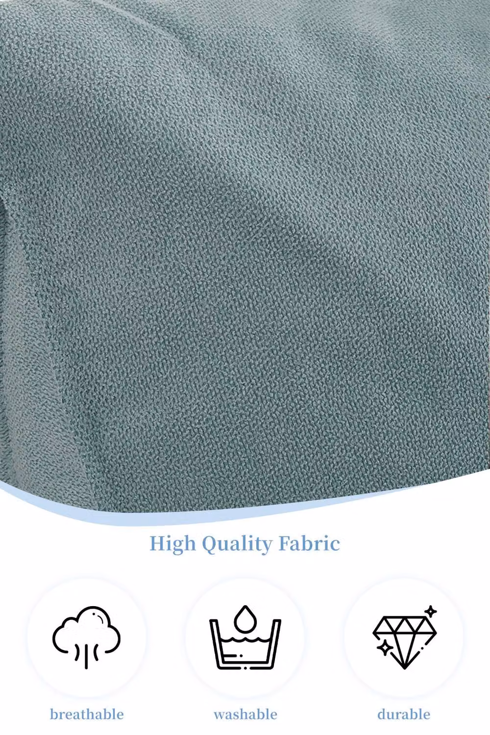 Garden Sanctuary Washable Wedge Headboard Pillow in Duck Egg Blue – 5