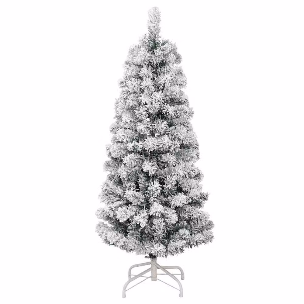 Berkfield Home Beautiful Artificial Hinged Christmas Tree with Flocked Snow in White, Height: 150 cm – 3