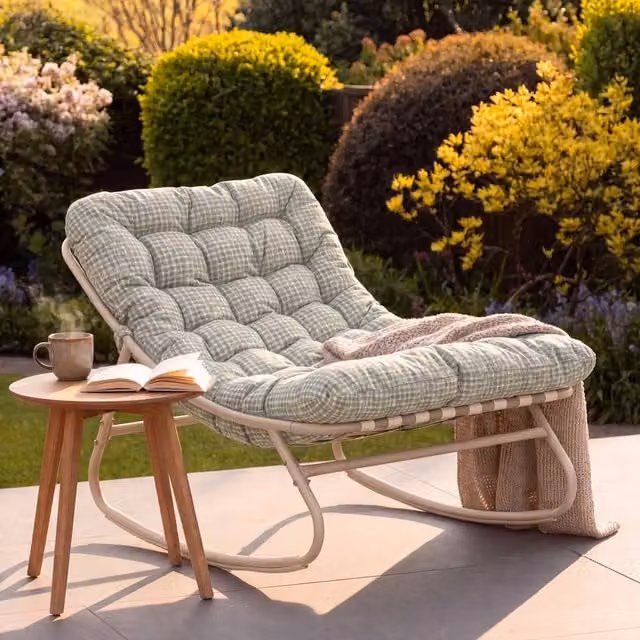 Artemis Home Softrock Outdoor Rocking Chair in Grey with Removable Weather-Resistant Cushions – 1