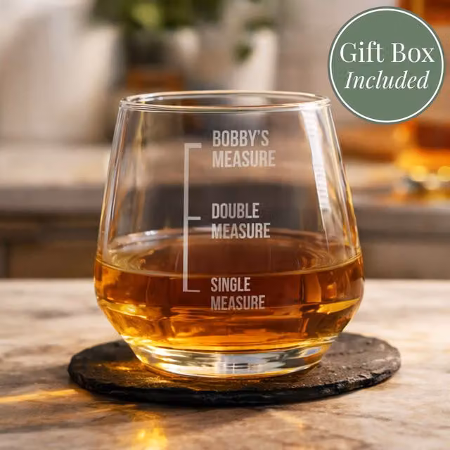 Personalised Memento Company Personalised Measures Glass Tumbler in Clear
