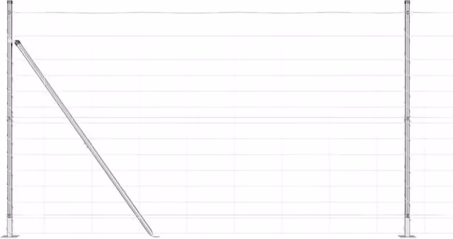 Berkfield Home Field Fence Galvanised Steel in Silver, H: 140 cm x L: 50 m