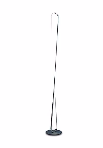 Netlighting Bucle 50W LED Floor Lamp with White Frosted Acrylic and Silver Chrome Finish, Dimmable, 3000K Warm White, 4300lm, H 180 cm x W 25 cm x D 25 cm – 1