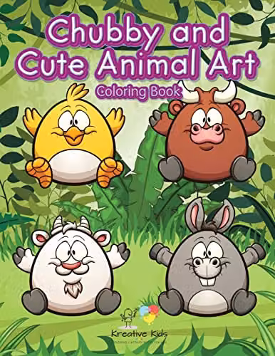 Kreative Kids Chubby and Cute Animal Art Colouring Book for Children, Multicolour